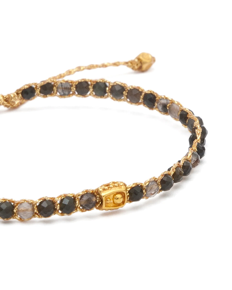 Dark Labradorite Bracelet | Gold