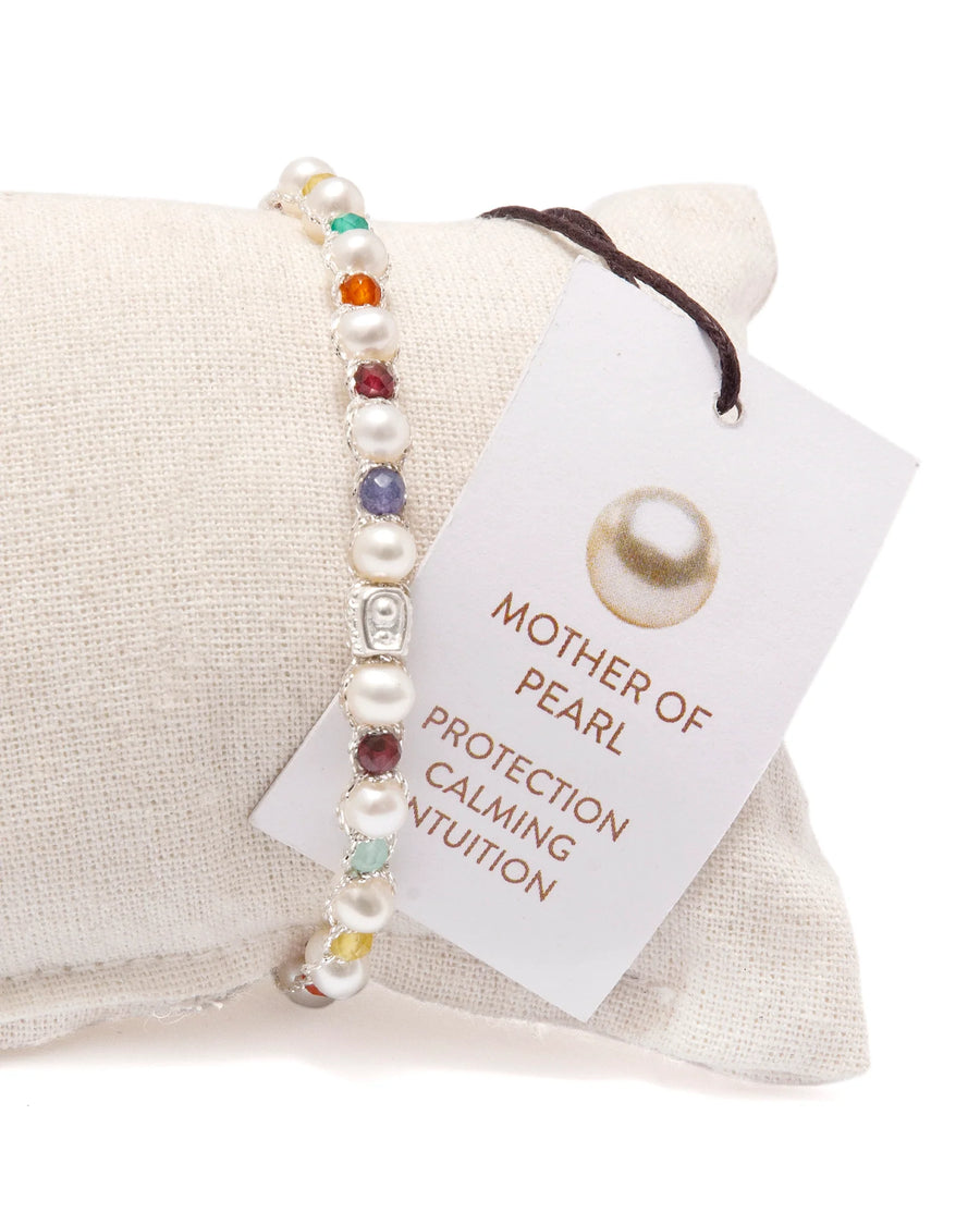 Fresh Water Pearl Bracelet & Gemstone | Silver