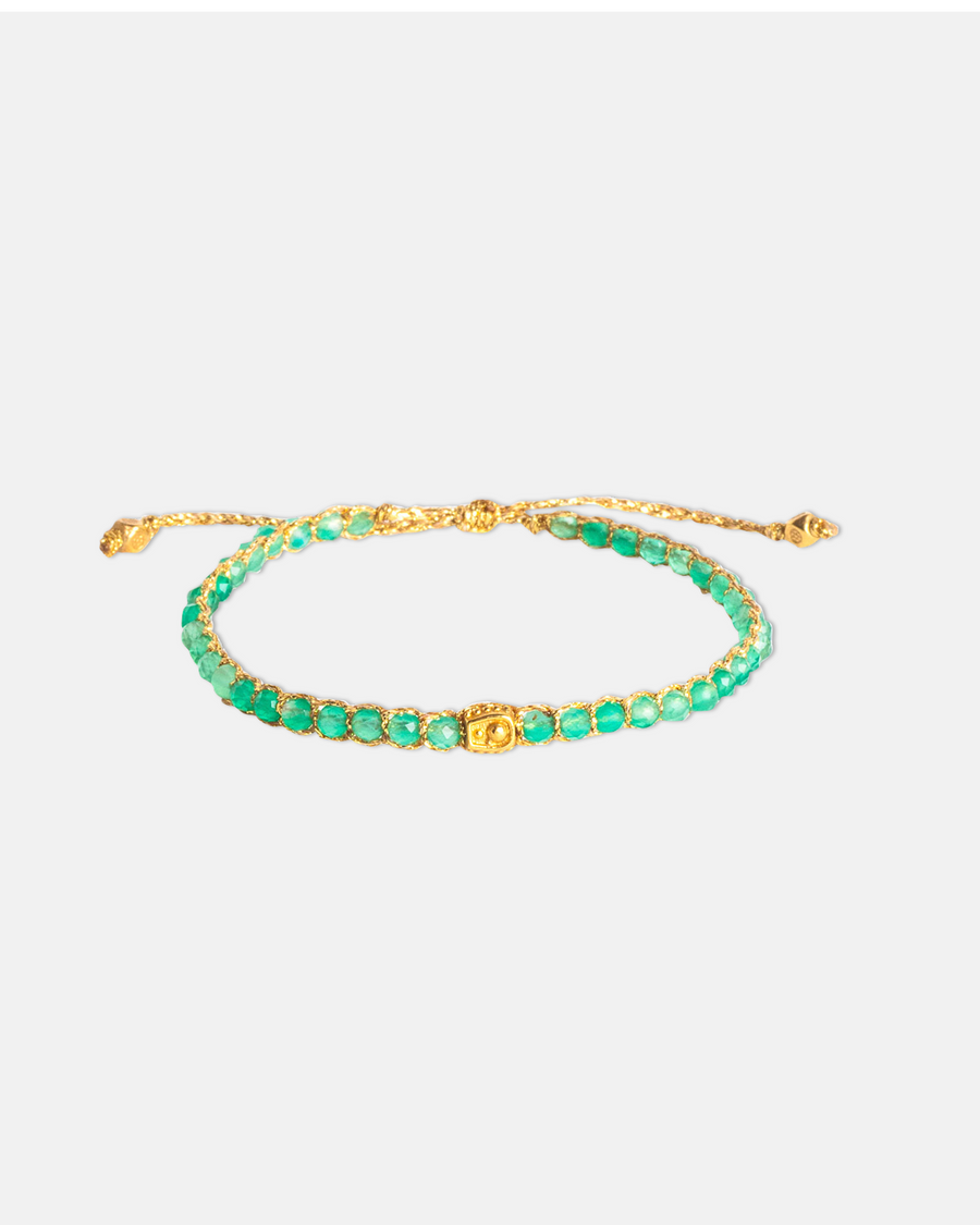 Pulsera de Ónix Verde | Oro