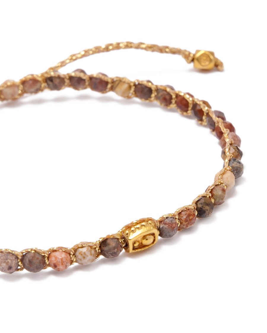 Pulsera Jaspe Marrón | Oro